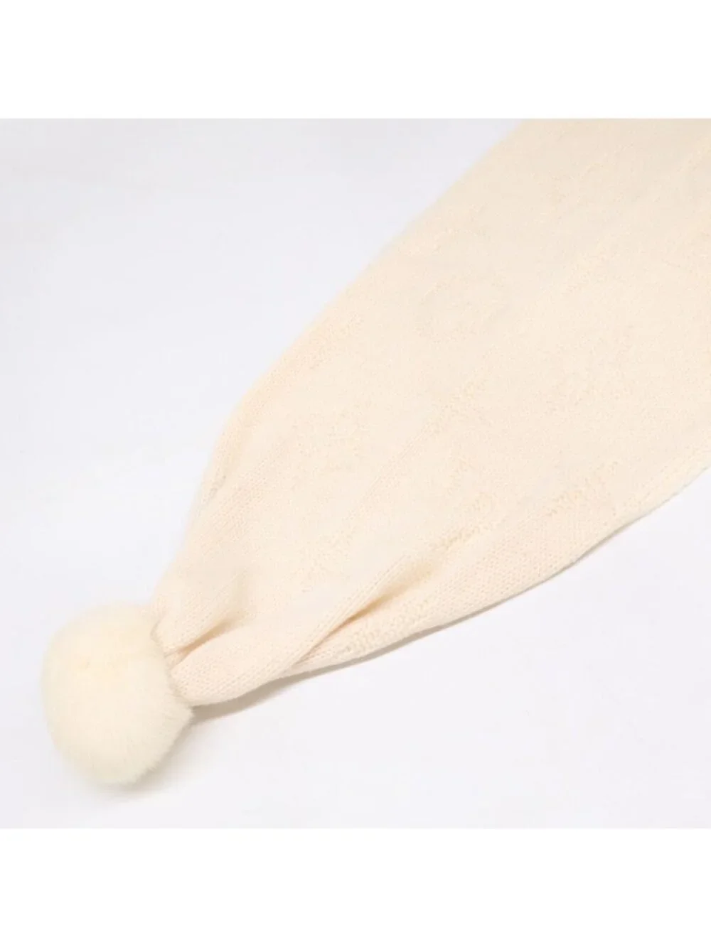 Louis Vuitton Mink Pom Cashmere Scarf